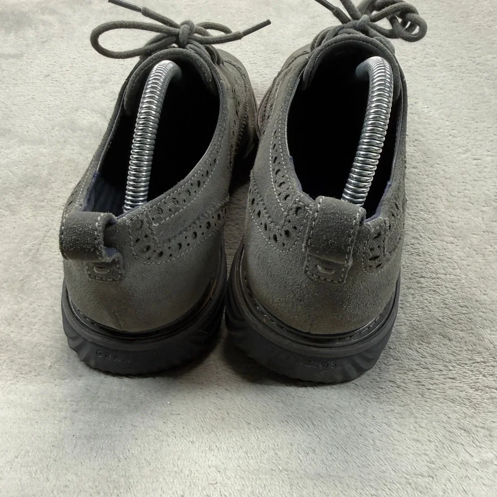 Cole Haan Shoes Men 8.5M Grand Evolution Wingtip Oxford Grey Suede Dress Sneaker